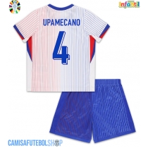 Camisa de time de futebol França Dayot Upamecano #4 Replicas 2º Equipamento Infantil Europeu 2024 Manga Curta (+ Calças curtas)